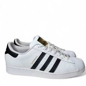 Adidas Originals Superstar Shoes Shell Toe Mens White Black Gold Mens 10.5